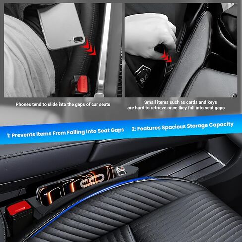 Half-Sized Seat Gap Filler Compatible with 2023-2026 Chevy Silverado 1500 | Zero Interference Side Storage Space | Anti-Drop Organizer | Free Window Breaker | Full Console w/Bucket Seats ONLY in Saudi Arabia