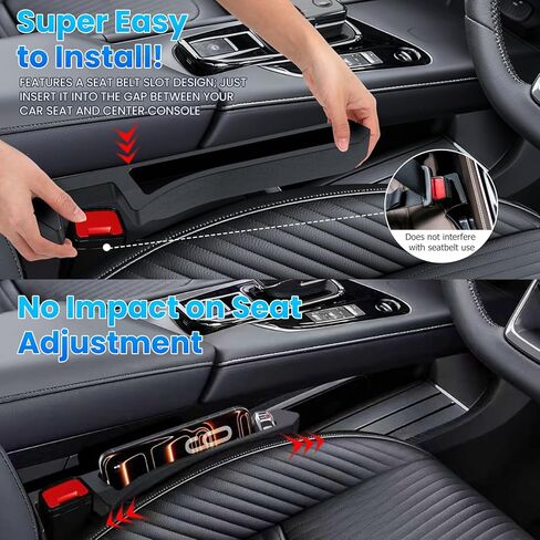 Half-Sized Seat Gap Filler Compatible with 2023-2026 Chevy Silverado 1500 | Zero Interference Side Storage Space | Anti-Drop Organizer | Free Window Breaker | Full Console w/Bucket Seats ONLY in Saudi Arabia