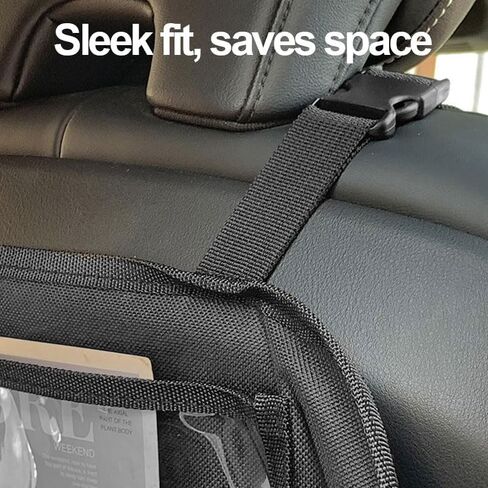 Backseat Car Organizer, Kick Mats Back Seat Protector with Touch Screen Tablet Holder, Adjustable Travel Accessories and Mesh Storage Bag for Car, Closet, Wall and Home Organization, Black in Saudi Arabia
