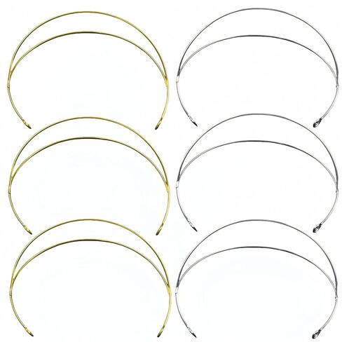 6 حزمة 2 طبقة معدنية الذهب تاج أغطية الرأس الزفاف خوذة زي غطاء الرأس لحفلة تنكرية تأثيري حزب تيارا الشعر الأطواق DIY الحرفية in Kuwait