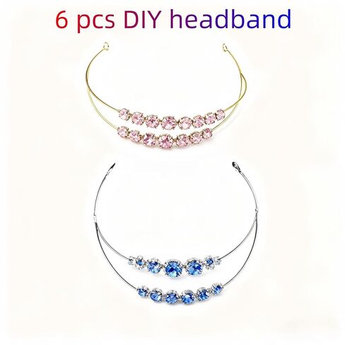 6 حزمة 2 طبقة معدنية الذهب تاج أغطية الرأس الزفاف خوذة زي غطاء الرأس لحفلة تنكرية تأثيري حزب تيارا الشعر الأطواق DIY الحرفية in Kuwait