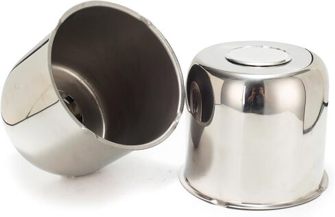 2 Pcs 4.25" Push Through Wheel Center Caps for Truck Trailer RV - Stainless Steel Hub Caps (Fits 4.25" Bore, 4.29" Tall, Matte Black) in Saudi Arabia