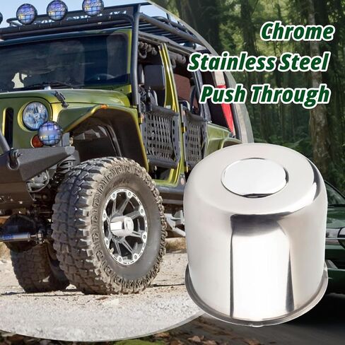 2 Pcs 4.25" Push Through Wheel Center Caps for Truck Trailer RV - Stainless Steel Hub Caps (Fits 4.25" Bore, 4.29" Tall, Matte Black) in Saudi Arabia