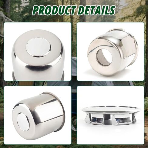 2 Pcs 4.25" Push Through Wheel Center Caps for Truck Trailer RV - Stainless Steel Hub Caps (Fits 4.25" Bore, 4.29" Tall, Matte Black) in Saudi Arabia