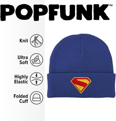قبعة منسوجة مطرزة بدرع من Popfunk Superman 2025 - للجنسين للرجال والنساء، ملكية in Saudi Arabia