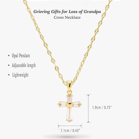 ZomefinKiu Grandpa Memorial Gifts, Keep Making Him Proud Sympathy Keepsake Box Ceramic with Cross Necklace, In Loving Memory of Grandpa, Condolence Remembrance Grieving Grandfather Passed Away Gifts in Kuwait