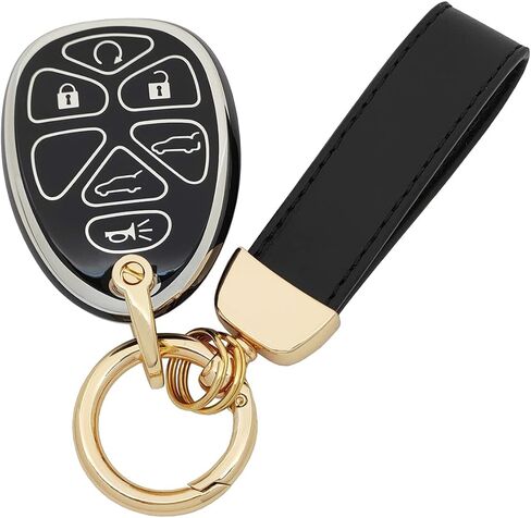 360 Degree Soft TPU Protector Key Fob Cover Compatible with Chevy Tahoe 2007-2014 Suburban 2007-2014 Escalade 2007-2014 GMC Yukon Key Fob (Black) in Saudi Arabia