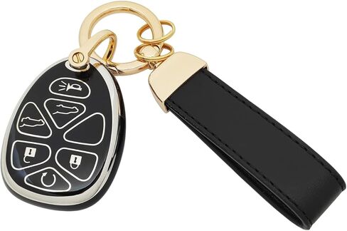 360 Degree Soft TPU Protector Key Fob Cover Compatible with Chevy Tahoe 2007-2014 Suburban 2007-2014 Escalade 2007-2014 GMC Yukon Key Fob (Black) in Saudi Arabia