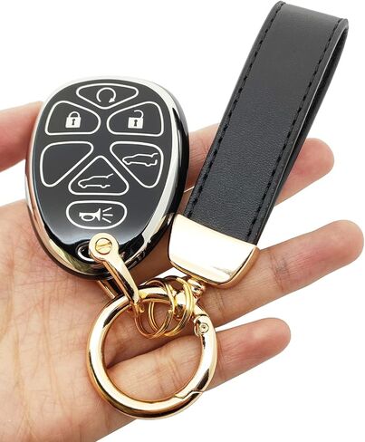 360 Degree Soft TPU Protector Key Fob Cover Compatible with Chevy Tahoe 2007-2014 Suburban 2007-2014 Escalade 2007-2014 GMC Yukon Key Fob (Black) in Saudi Arabia
