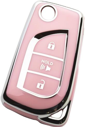 Tautrofen Key Fob Cover Compatible with Toyota 2018-2024 RAV4 LE CHR C-HR Smart Key in Kuwait