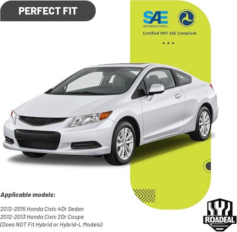 Headlights W/Bulbs for 2012-2015 Honda Civic 4Dr Sedan, for 2012 2013 Honda Civic 2Dr Coupe Headlamp Replacement Driver & Passenger Side in Saudi Arabia