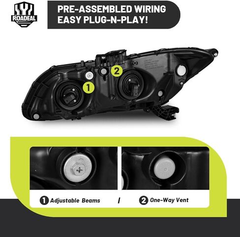 Headlights W/Bulbs for 2012-2015 Honda Civic 4Dr Sedan, for 2012 2013 Honda Civic 2Dr Coupe Headlamp Replacement Driver & Passenger Side in Saudi Arabia