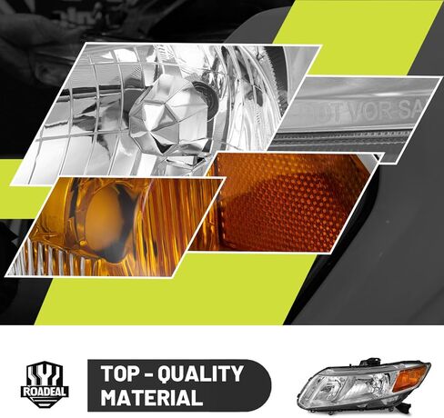 Headlights W/Bulbs for 2012-2015 Honda Civic 4Dr Sedan, for 2012 2013 Honda Civic 2Dr Coupe Headlamp Replacement Driver & Passenger Side in Saudi Arabia