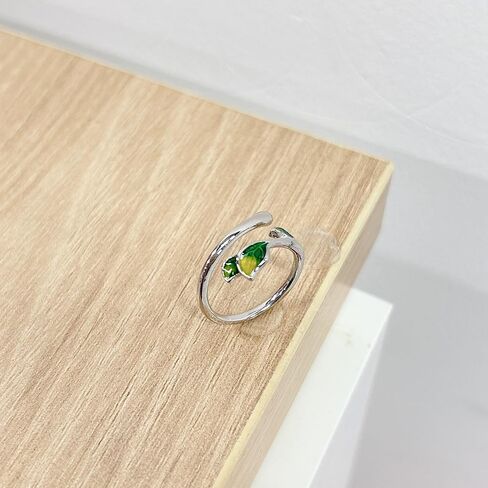 Green Enamel Leaf Wrap Open Finger Ring for Women men Adjustable Band Statement Plant Branch Leaves Delicate Thumb Knuckle Stacking Rings Comfort Fit Birthday Party Fashion Jewelry gifts for Mom Wife in Saudi Arabia