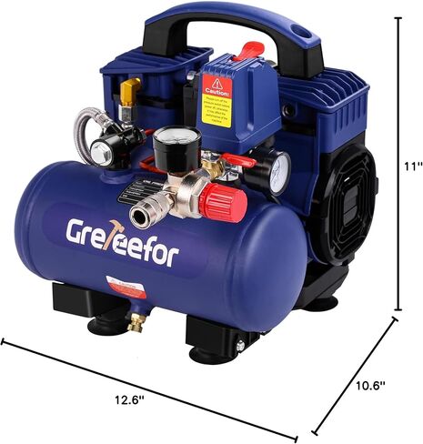 Air Compressor Portable, Ultra Quiet 60 dB, 13-Second Quick Fill, 1 Gallon Compact, Oil-Free for Tire Inflation/Nail Gun/Pneumatic Tools/Cleaning in Home or Shop Projects, 1.5HP in Kuwait