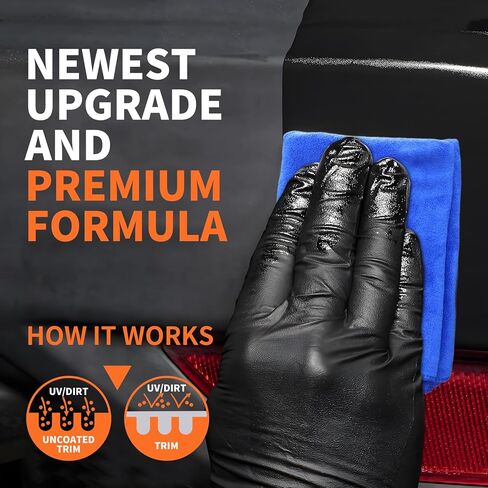 Plastic Restorer for Cars - Renews Faded Bumpers, Trim, and Interior Dash Long Lasting Dressing Coating Instant Restore Faded Plastic, Vinyl & Rubber Trim Back to Black Shine - 7oz/200g in Kuwait