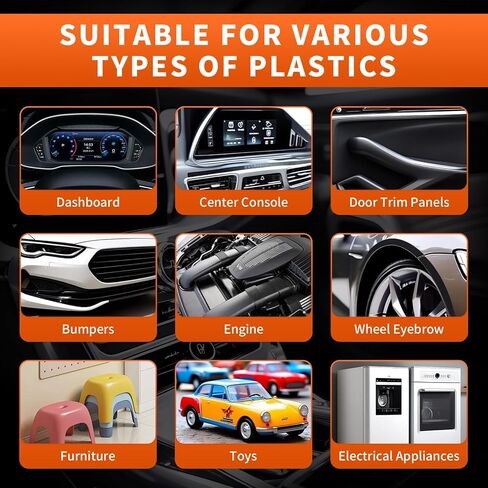 Plastic Restorer for Cars - Renews Faded Bumpers, Trim, and Interior Dash Long Lasting Dressing Coating Instant Restore Faded Plastic, Vinyl & Rubber Trim Back to Black Shine - 7oz/200g in Kuwait