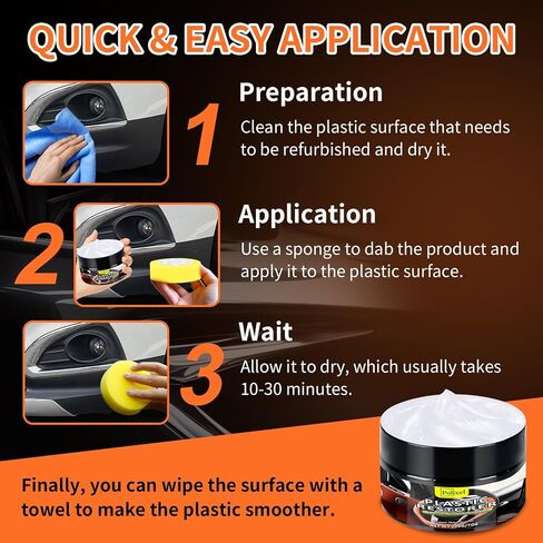 Plastic Restorer for Cars - Renews Faded Bumpers, Trim, and Interior Dash Long Lasting Dressing Coating Instant Restore Faded Plastic, Vinyl & Rubber Trim Back to Black Shine - 7oz/200g in Kuwait