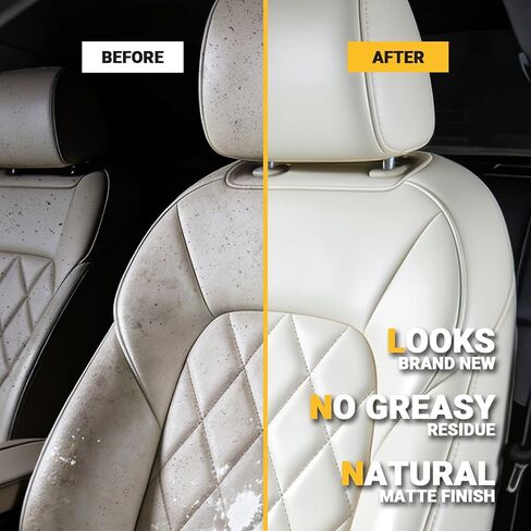 مجموعة منظف وبلسم الجلود، مجموعة العناية بالجلد مع فرشاة تنظيف شعر الحصان - آمنة للديكور الداخلي للسيارة والأثاث والأحذية والأحذية والحقائب والملابس - تنظيف عميق، مرمم غير دهني in Kuwait