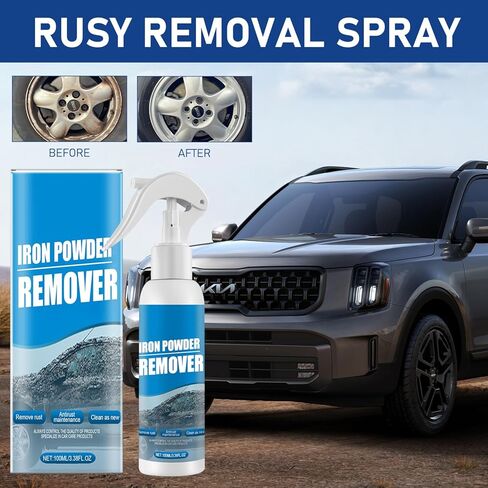 قطعتان من بخاخ إزالة الصدأ للسيارة، مزيل مسحوق الحديد، بخاخ مزيل الصدأ الفوري، منظف طلاء متعدد الوظائف لصيانة السيارة، مسحوق رش مزيل الصدأ، تنظيف الحديد، مزيل مسحوق الحديد للسيارة (100 مل) in Kuwait