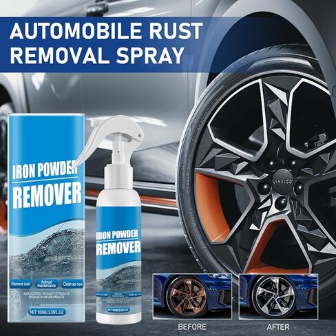 قطعتان من بخاخ إزالة الصدأ للسيارة، مزيل مسحوق الحديد، بخاخ مزيل الصدأ الفوري، منظف طلاء متعدد الوظائف لصيانة السيارة، مسحوق رش مزيل الصدأ، تنظيف الحديد، مزيل مسحوق الحديد للسيارة (100 مل) in Kuwait
