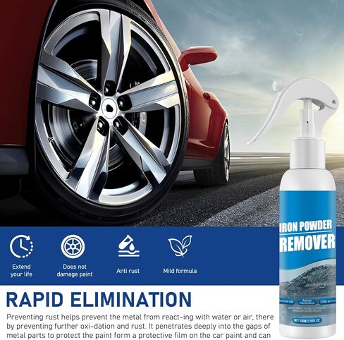 قطعتان من بخاخ إزالة الصدأ للسيارة، مزيل مسحوق الحديد، بخاخ مزيل الصدأ الفوري، منظف طلاء متعدد الوظائف لصيانة السيارة، مسحوق رش مزيل الصدأ، تنظيف الحديد، مزيل مسحوق الحديد للسيارة (100 مل) in Kuwait