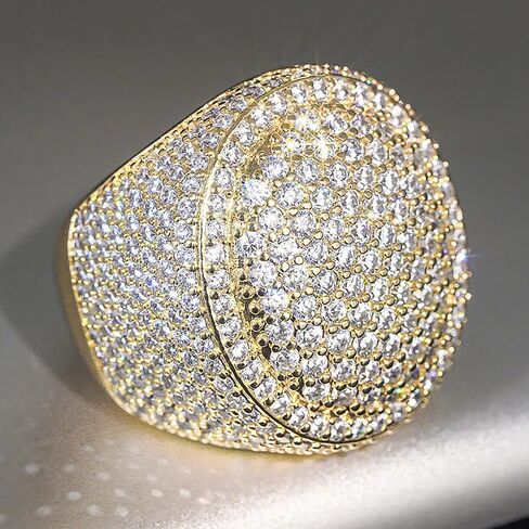 Pave-Set Cubic Zirconia Ring for Unisex Statement Jewelry for Women in Saudi Arabia