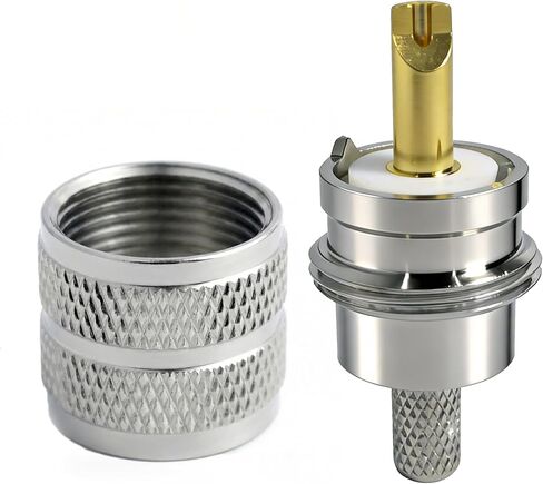 PL259 Male Coax Connector,UHF Male Crimp Connector for RG58 LMR195 3D-FB Coaxial Cable(10pcs in Kuwait