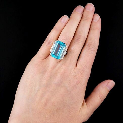 Uloveido البلاتين مطلي الزمرد قطع مستطيلة تشيكوسلوفاكيا مقلد الزبرجد خاتم الزفاف جوهرة خواتم للنساء Y926 in Saudi Arabia