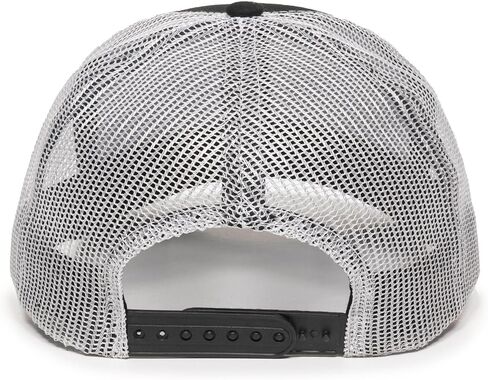 Outdoor Cap Blank Trucker Hat – Low Profile Structured Cotton Baseball Cap with Mesh Back, Adjustable Snapback, One Size, Black/White in Saudi Arabia