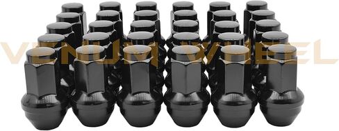 ملحقات عجلة Venum 24 قطعة M14x2.0 خيط أسود طراز مصنع OEM استبدال صواميل العروة تعمل مع Ford 2004 2005 2006 2007 2008 2009 2010 2011 2012 2013 2014 Expedition F-150 Raptor in Saudi Arabia