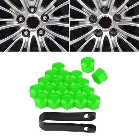 20pcs 19mm Car Wheel Nut,Nylon PA66 Car Wheel Nut Auto Hub Screw Cover Bolt Rims Exterior (Green) in Saudi Arabia