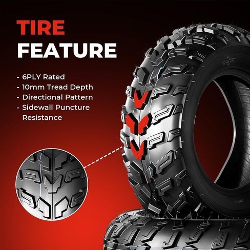 مجموعة من 4 إطارات ATV/UTV 22x7-11 أمامية و22x10-9 خلفية، إطارات طينية لجميع التضاريس 22x7x11 و22x10x9,4 طبقات، مداس اتجاهي، بدون أنبوب in Kuwait