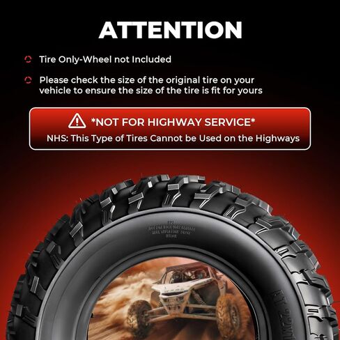 مجموعة من 4 إطارات ATV/UTV 22x7-11 أمامية و22x10-9 خلفية، إطارات طينية لجميع التضاريس 22x7x11 و22x10x9,4 طبقات، مداس اتجاهي، بدون أنبوب in Kuwait