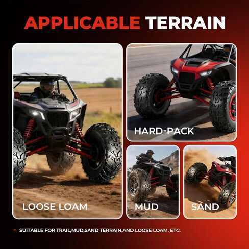 مجموعة من 4 إطارات ATV/UTV 22x7-11 أمامية و22x10-9 خلفية، إطارات طينية لجميع التضاريس 22x7x11 و22x10x9,4 طبقات، مداس اتجاهي، بدون أنبوب in Kuwait