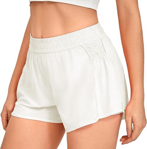 NEXSONIC Athletic Shorts for Women Hight Waisted Ruched Side Running Shorts with Liner for Workout Gym Tennis Active in Saudi Arabia