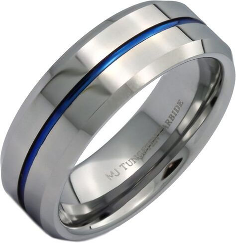 – Tungsten Carbide Ring - Single Groove Ring - Wedding Band & Beveled Edge Comfort Fit - Best for Anniversary and Engagement – 6mm – 8mm in Saudi Arabia