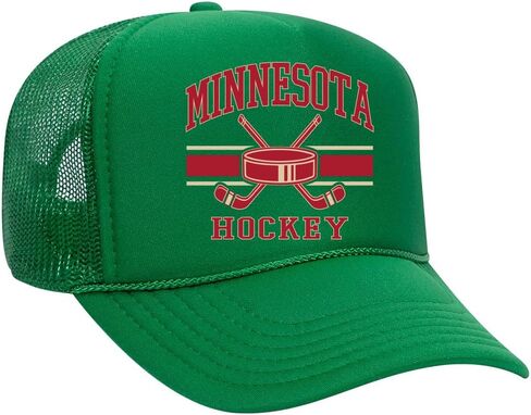 قبعة Minnesota MN Classic Retro Fantasy Hockey City Hometown Pride Sports 5 لوحات ريترو لسائقي الشاحنات، كيلي، مقاس واحد in Saudi Arabia