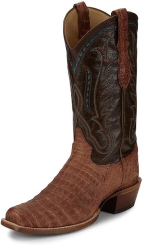 Tony Lama Men's Tan Caiman Belly Brown Cowhide Top Tan 10 D in Saudi Arabia