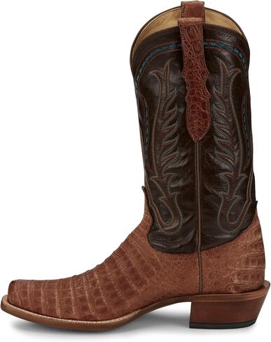 Tony Lama Men's Tan Caiman Belly Brown Cowhide Top Tan 10 D in Saudi Arabia