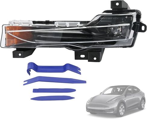 Fog Light Front Left Side 1077391-00-F Compatible with Tesla Model 3 2017-2023 / Model Y 2020-2024, Front Bumper Fog Lamp with Bulb| Replace 1077391-00-D 1077391-00-E 1077391-00-F in Saudi Arabia