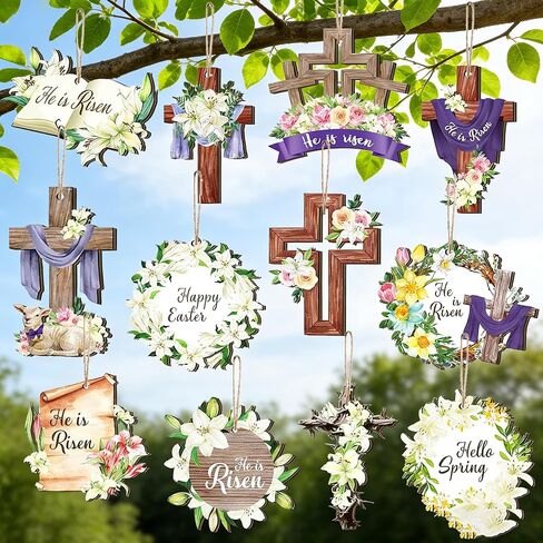 زينة عيد الفصح لشجرة عيد الميلاد، طباعة على الوجهين، 24 قطعة من زينة شجرة عيد الفصح لعيد الفصح، زينة معلقة لقضاء العطلات، ديكورات داخلية وخارجية in Kuwait