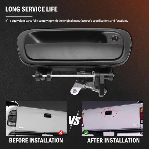 Upgraded Metal Tailgate Handle Latch w/Keyhole Fits for Tundra 2000 2001 2002 2003 2004 2005 2006 Tailgate Handle Assembly TO1915110 69090-OC010 69090-0C010 690900C010 69090-OC030-C0 in Kuwait