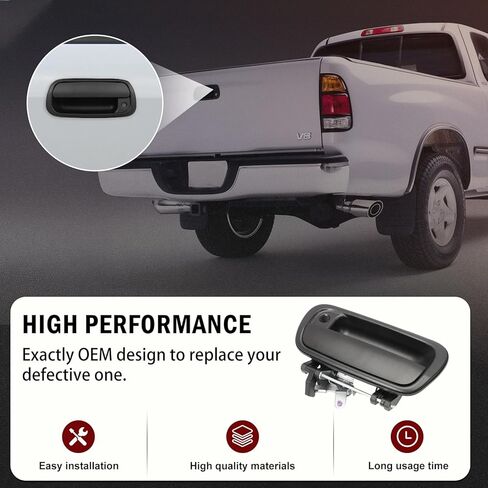 Upgraded Metal Tailgate Handle Latch w/Keyhole Fits for Tundra 2000 2001 2002 2003 2004 2005 2006 Tailgate Handle Assembly TO1915110 69090-OC010 69090-0C010 690900C010 69090-OC030-C0 in Kuwait