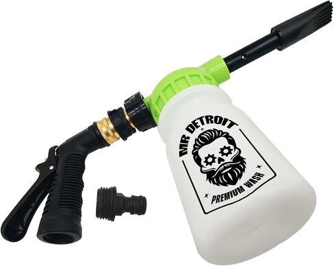 Mr. Detroit - 4pc Car Wash Kit with Foam Blaster, 64oz Car Wash Soap, Chenille Car Wash Glove, Drying Towel, Scratch-free Foam Cannon Streak-Free Exterior Cleaning for Auto Detailing & Home Use in Saudi Arabia
