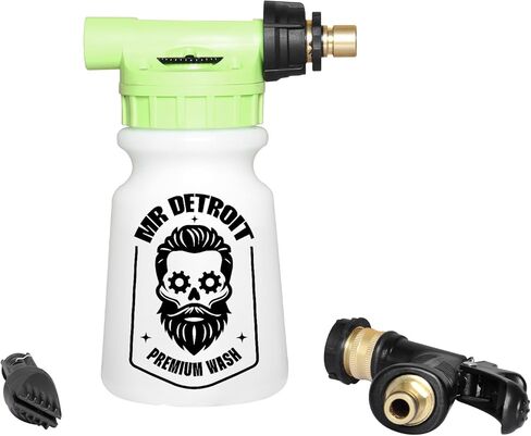 Mr. Detroit - 3pc Car Wash Kit with Foam Blaster, 64oz Car Wash Soap, Microfiber Towels (Pack of 3), Scratch-free Wash Gun Foam Cannon Streak-Free Exterior Cleaner for Auto Cleaning & Home Use in Saudi Arabia