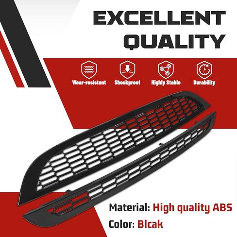 شبكة HECASA الأمامية العلوية والسفلية متوافقة مع 2002-2006 Mini Cooper & S R50 R52 R53 شبكة ممتص الصدمات على شكل قرص العسل باللون الأسود in Saudi Arabia