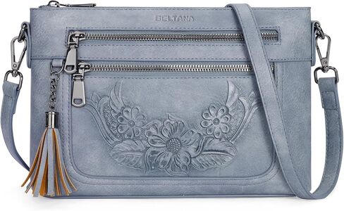 BELTANA Small Crossbody Purse for Women,Vegan Leather Women's Crossbody Bag with Multi Pocket Embossed Shoulder Handbag in Saudi Arabia