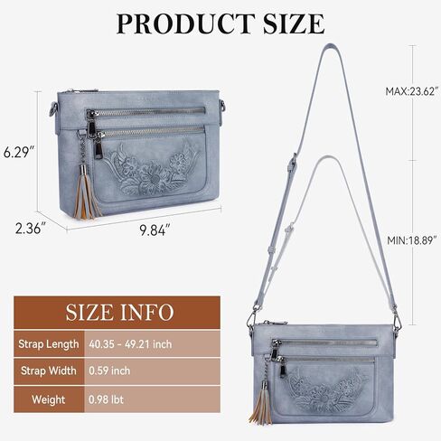 BELTANA Small Crossbody Purse for Women,Vegan Leather Women's Crossbody Bag with Multi Pocket Embossed Shoulder Handbag in Saudi Arabia