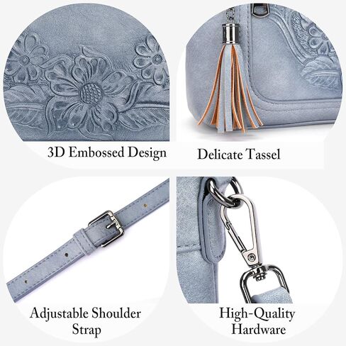 BELTANA Small Crossbody Purse for Women,Vegan Leather Women's Crossbody Bag with Multi Pocket Embossed Shoulder Handbag in Saudi Arabia